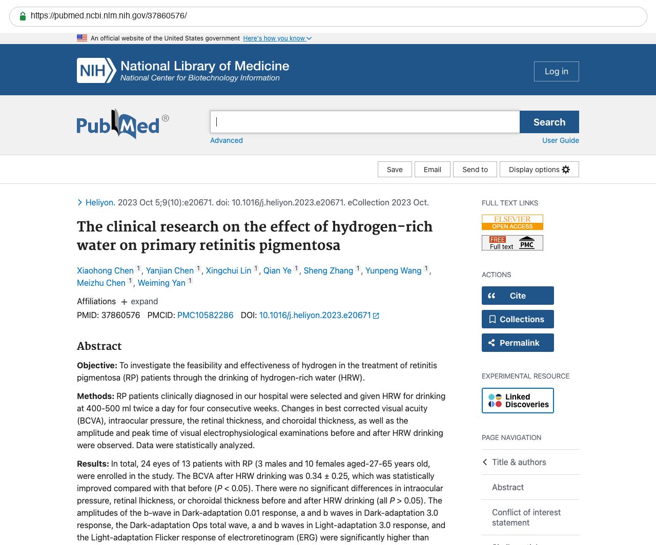 Screenshot — PubMed 37860576