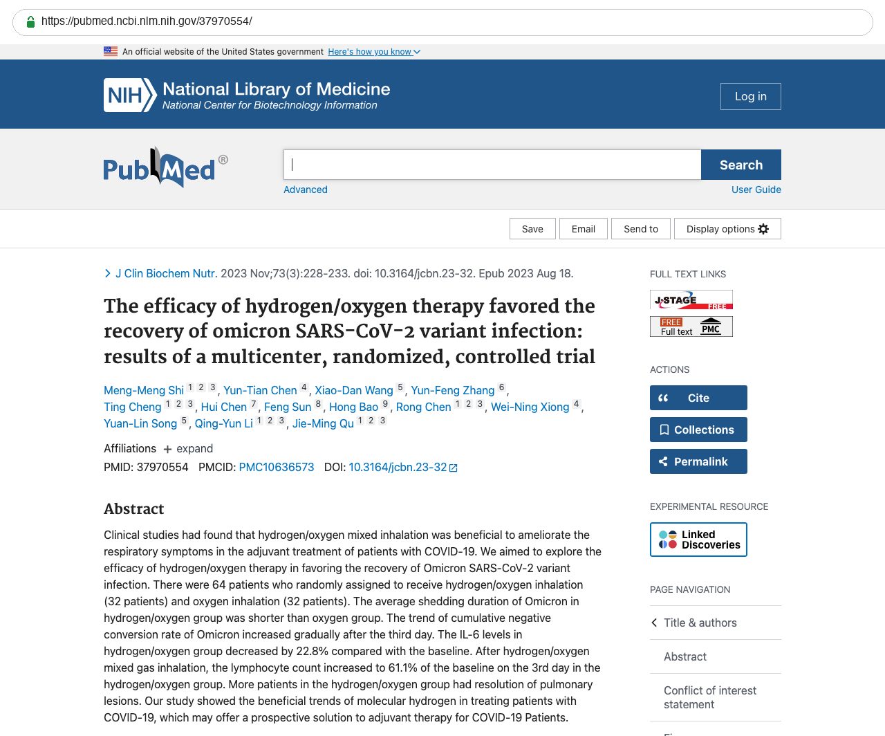 Screenshot — PubMed 37970554