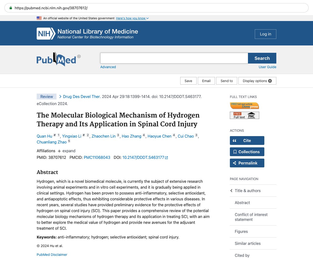 Screenshot — PubMed 38707612