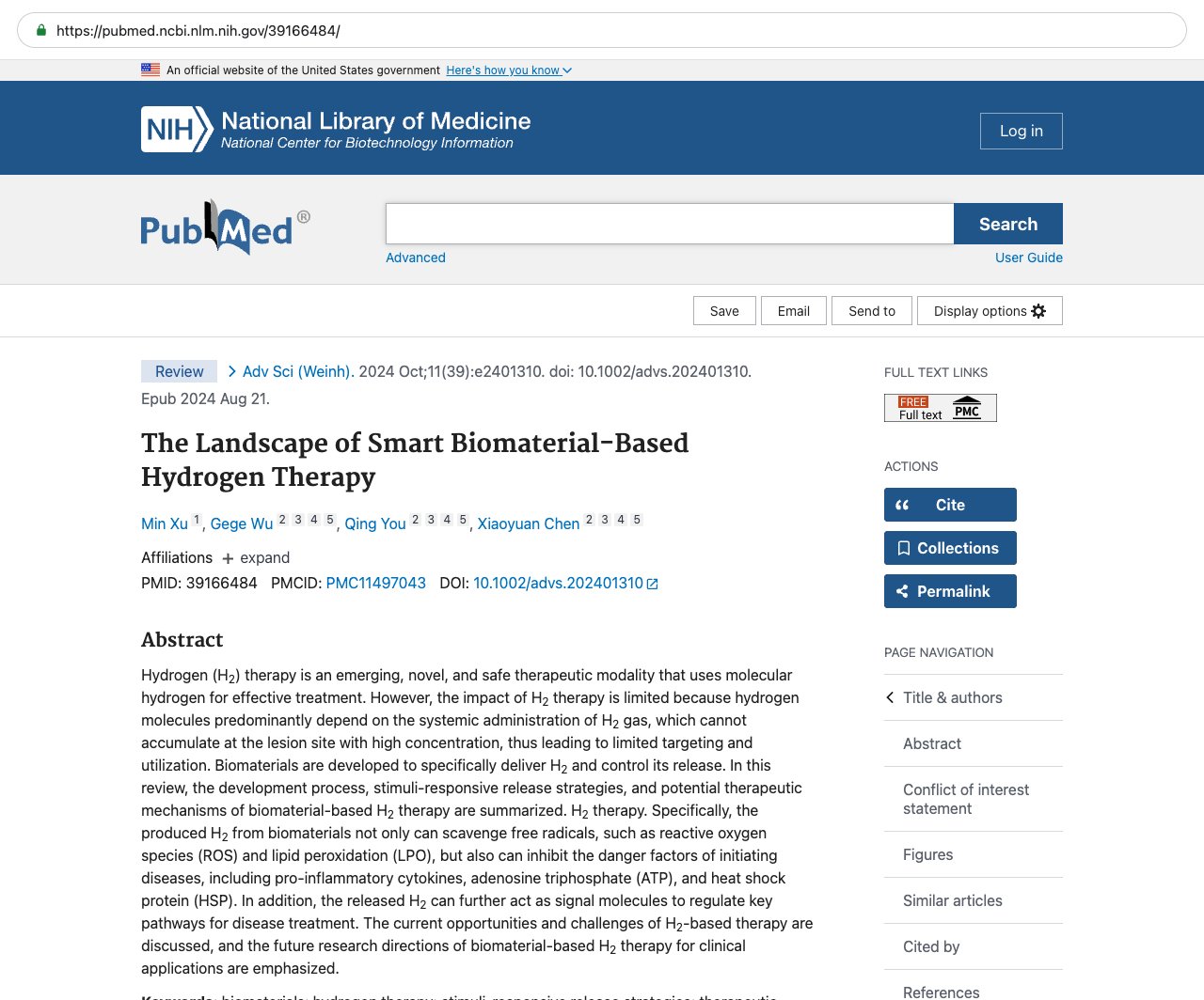 Screenshot — PubMed 39166484