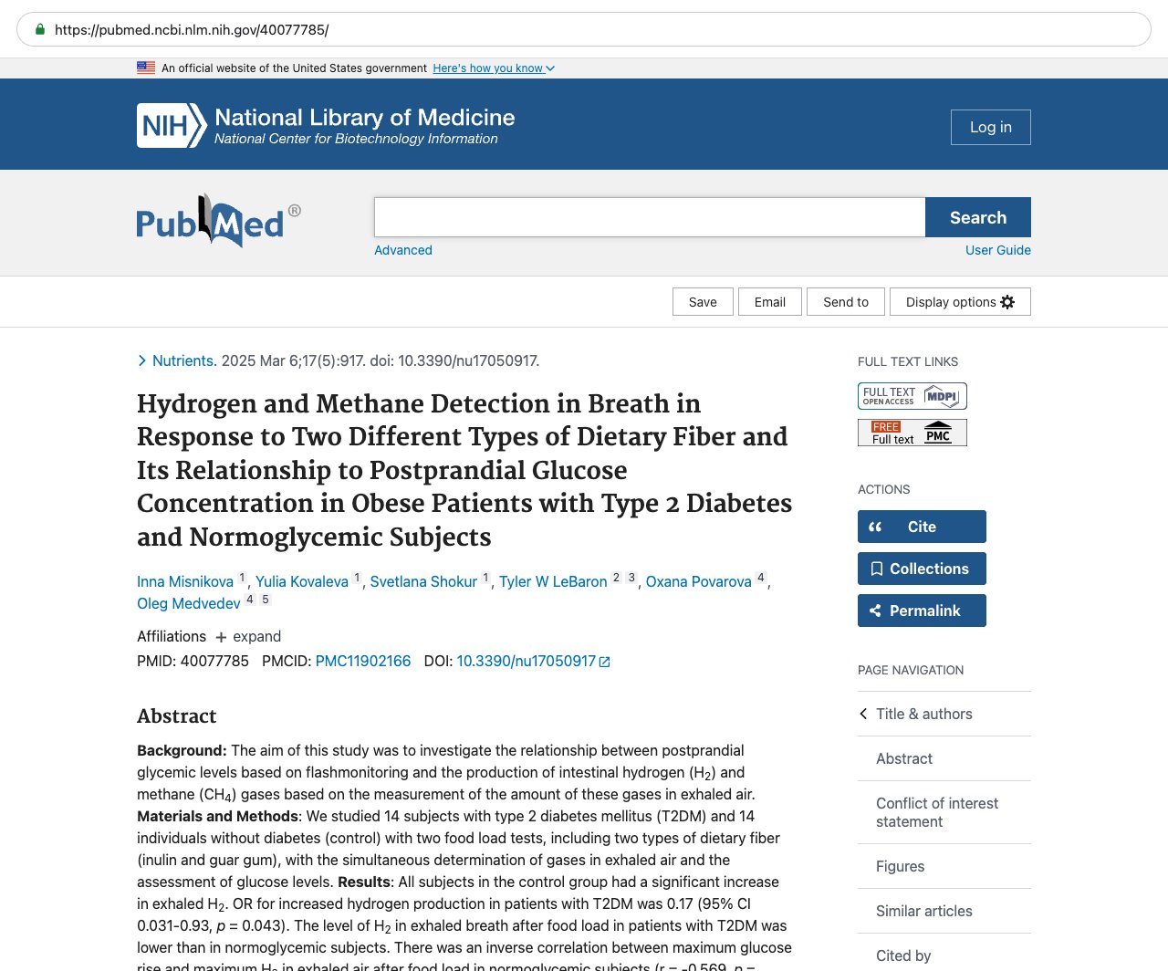 Screenshot — PubMed 40077785