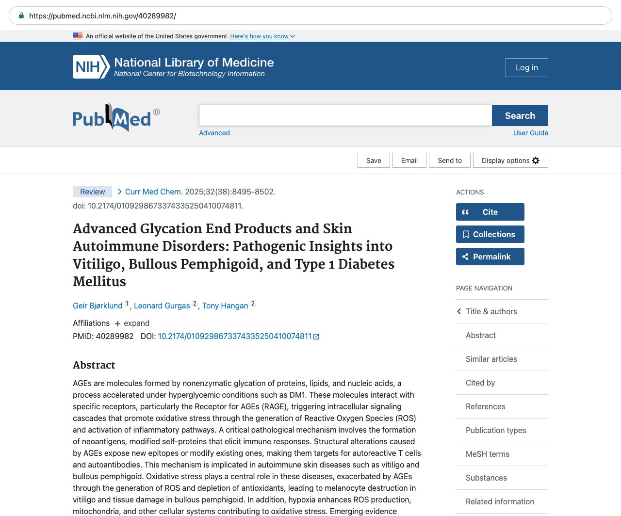 Screenshot — PubMed 40289982