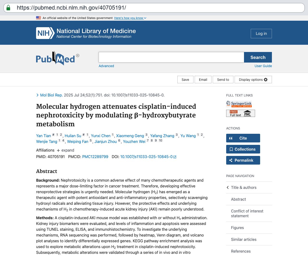 Screenshot — PubMed 40705191