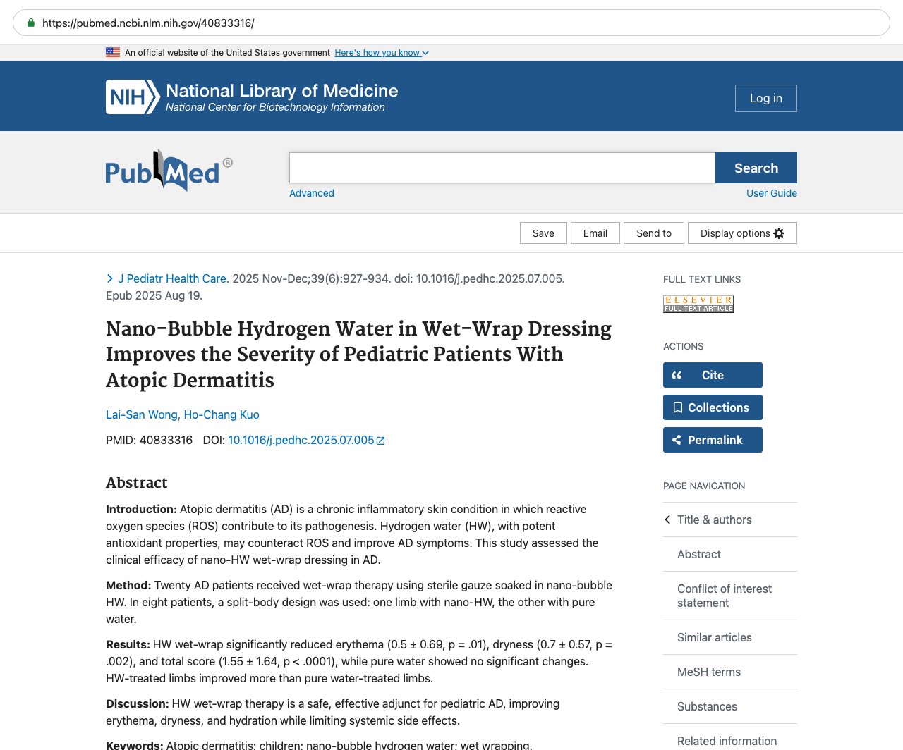 Screenshot — PubMed 40833316