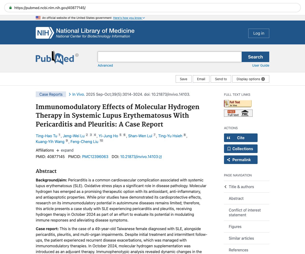 Screenshot — PubMed 40877145