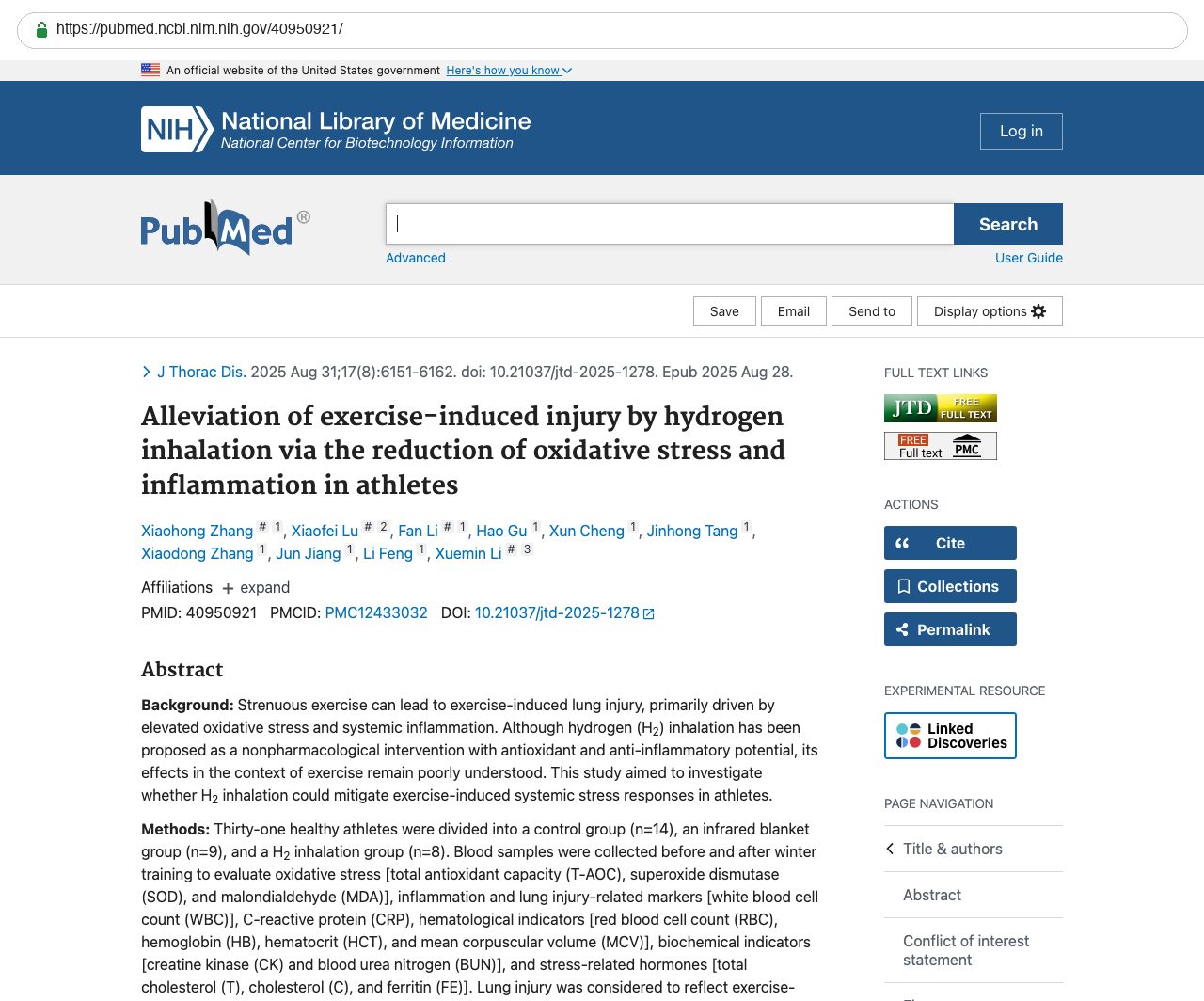 Screenshot — PubMed 40950921
