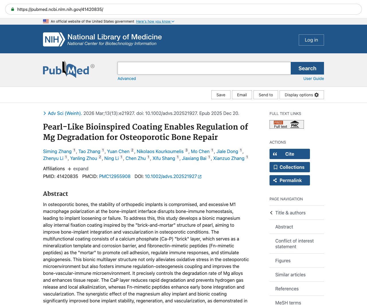 Screenshot — PubMed 41420835