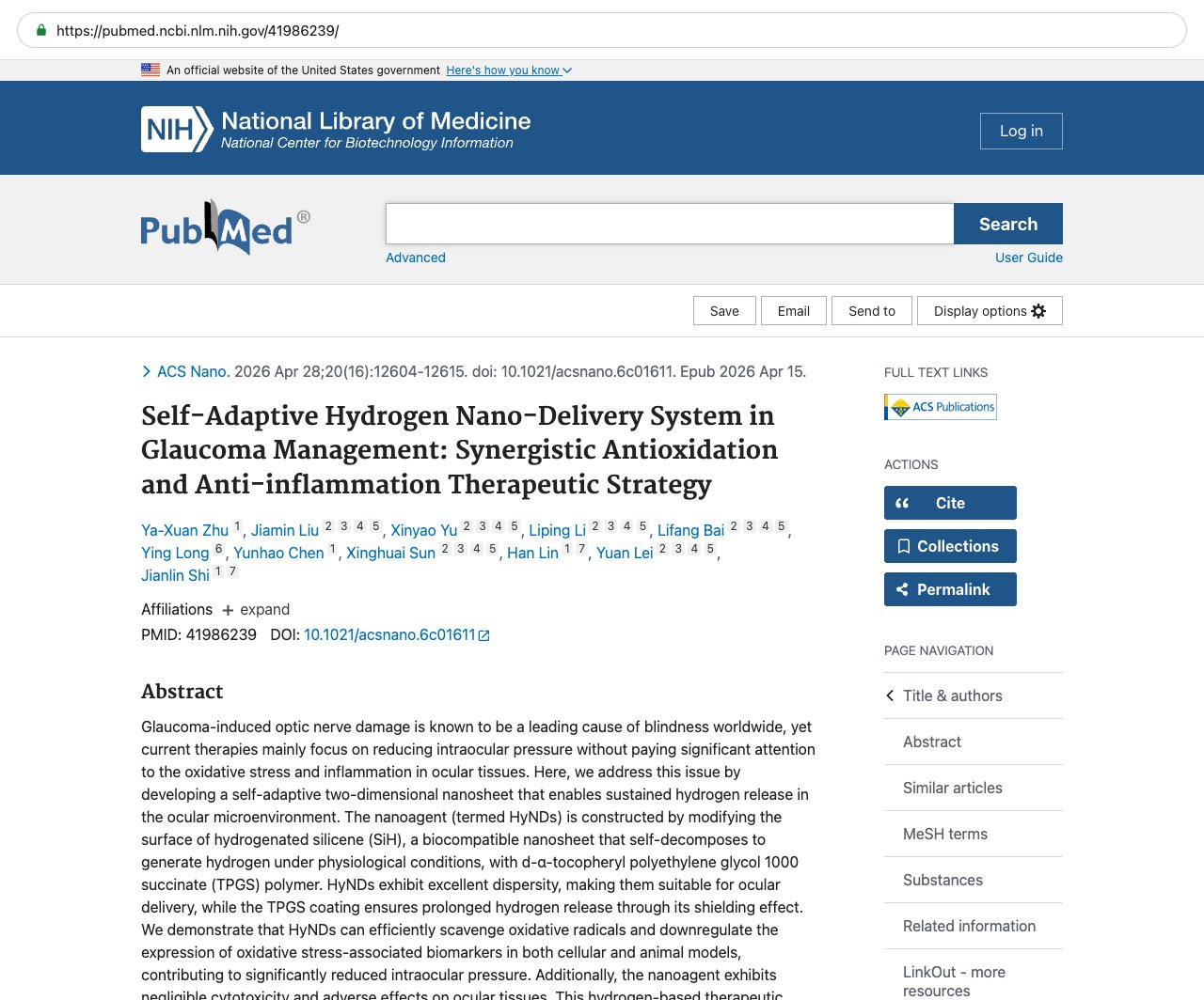 Screenshot — PubMed 41986239