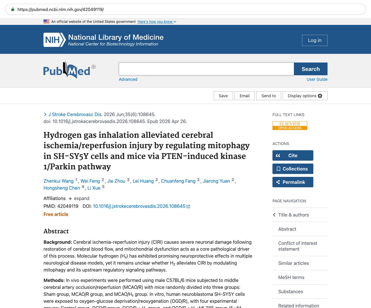 Screenshot — PubMed 42049119