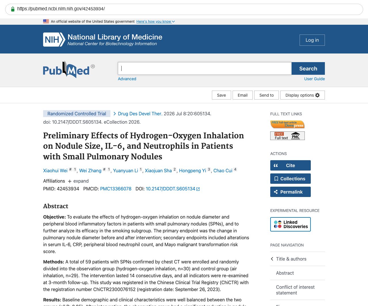 Screenshot — PubMed 42453934