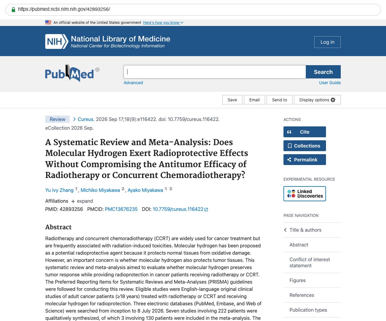 Screenshot — PubMed 42893256